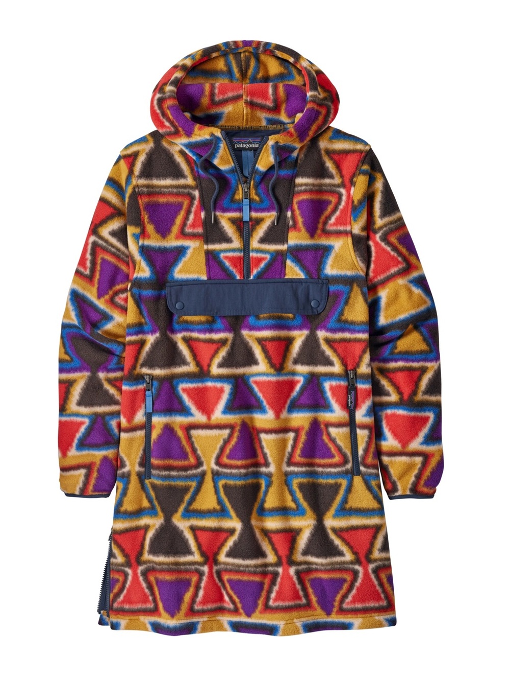 Patagonia Synchilla Cagoule Catalan Coral Aztec Anorak Fleece Mens XS/Womens S